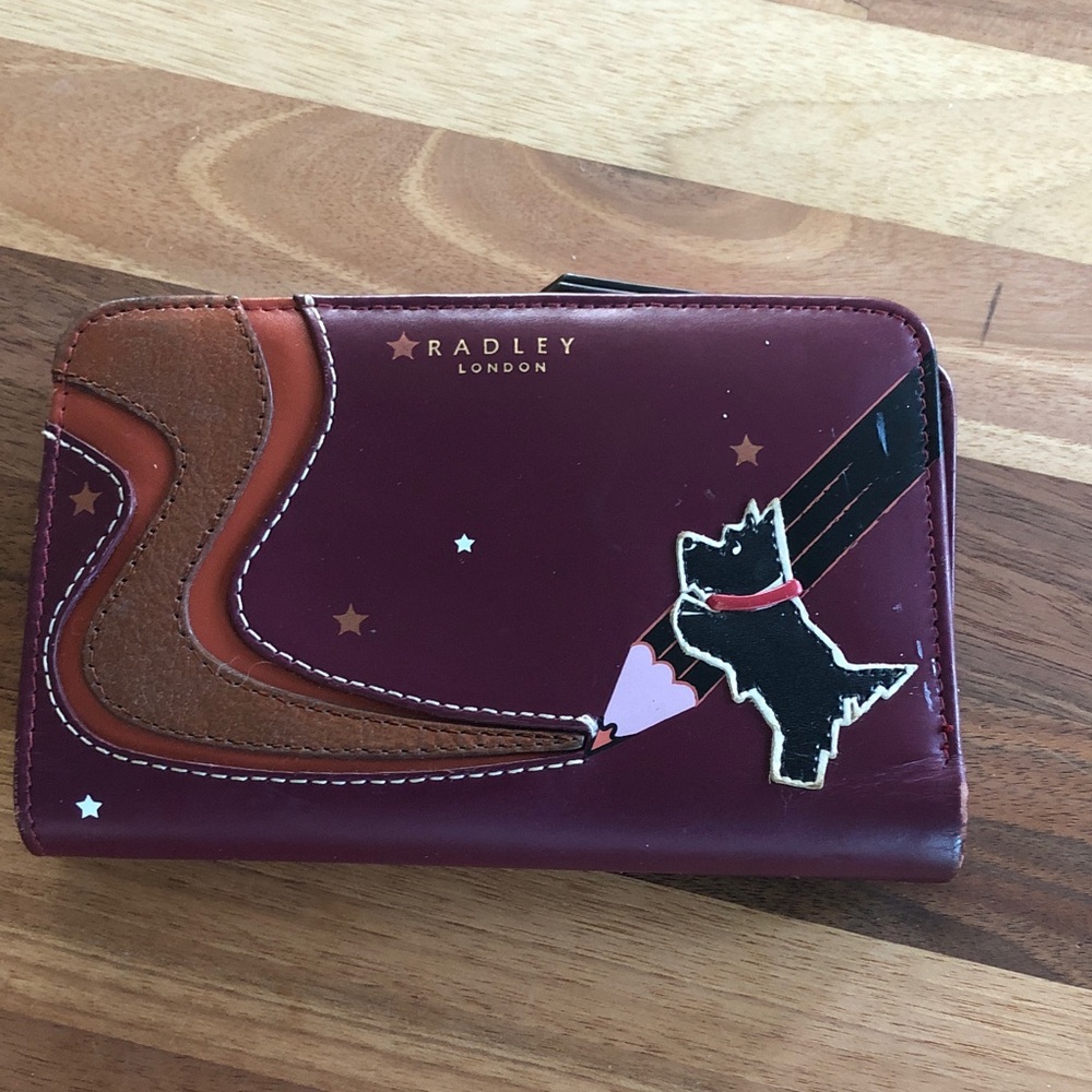 RADLEY LONDON Burgundy, Brown, Black, Pink Appliqué Zip Wallet